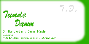 tunde damm business card